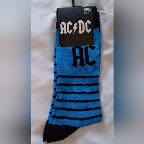 AC/DC | Underwear & Socks | Acdc Blue Striped Mens Socks | Poshmark